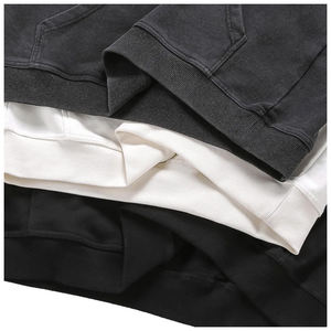 Custom Logo Screen Print Non Drawstring Oversized Pullover Hoodie Solid 100% Cotton Heavyweight French Terry Custom <b>Sweatshirt</b> - Product Image 4