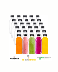 Innovation Promotion Atlas Network Reusable PET Plastic Juice <b>Bottles</b> <b>Small</b> Medium Large Sizes Screw Caps Sealing Hot Stamping - Product Image 2