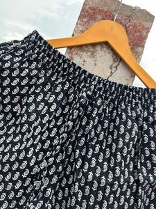 Pantalones cortos bohemios Hippie florales con cordón para mujer con estampado de bloques sueltos Comfort Feel Beach Cover Dress Carry-Short Pijama - Product Image 3