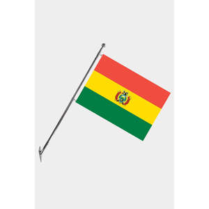 Bolivia Wall-Mounted Telescopic Flagpole <b>Set</b> with Digital Printed Polyester Banners & Flags - Product Image 1