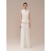À la mode 2025 jupe pour femmes jupe longue LRIDA MAXI jupe Mison Satin tissu 89% triacétate 11% Polyester luxe femmes ensemble