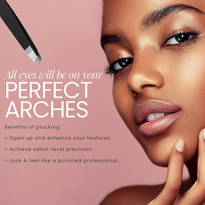 Pinces à épiler inclinées de couleur noire pour l'épilation, pinces à épiler pour le fil, avec poignée confortable - Product Image 5