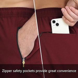 Pantalon de survêtement décontracté pour hommes de qualité Highland vêtements de course d'entraînement athlétique avec poches zippées couleur Mahroon Style avant plat - Product Image 6