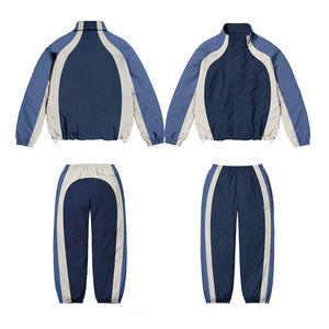 Chándal de nailon 100%, conjunto cortavientos hecho a medida, pantalones de chándal y chaquetas de cintura elástica, conjunto de dos piezas para correr Unisex, longitud completa - Product Image 1