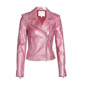 Blank Cowhide Leather USA Fashionable Blank Street Style Ladies Leather <b>Jacket</b> - Product Image 4