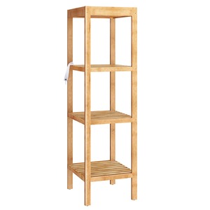 Étagère murale en bambou rustique 33x33x98cm, design artistique, décoration intérieure, présentoir à bijoux pour chambre et salle de bain - Product Image 2