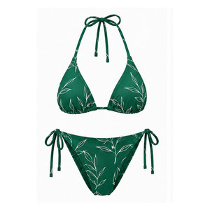 Conjunto de Bikini Elegante para Mujer, Traje de Baño de Dos Piezas, Braguita de Cintura Alta, Tela Elástica, Ropa de Playa, Colección de Verano para Vacaciones - Product Image 1