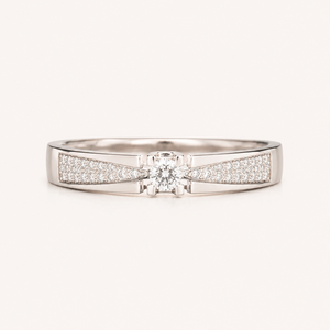Bague solitaire en or plaqué Aurielle, forme cœur, bijoux de luxe tendance - Product Image 5