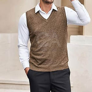 2025 disponible suéter sin mangas de alta calidad para hombres suéter sin mangas de punto tamaños de colores personalizados - Product Image 2