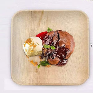 Assiettes carrées de qualité supérieure, collations, amuse-gueules, nourriture de rue, écologiques, jetables, en feuille de palmier d'areca, 7 pouces, biodégradables, assiettes de service pour la restauration rapide - Product Image 1