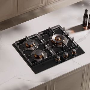 Table de cuisson à gaz carrée à trois brûleurs, allumage électronique, surface en acier inoxydable, classe d'efficacité énergétique, gaz naturel disponible - Product Image 1
