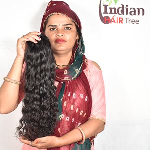 Cabello Humano Indio Virgen Natural de la Mejor Calidad, Sin Procesamiento Químico, Barato, en Paquetes Ondulados, con Cutícula Alineada - Product Image 3