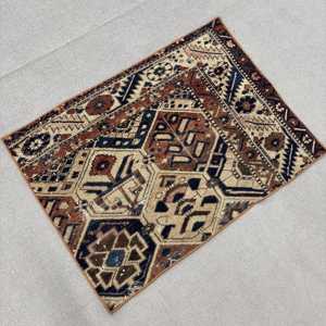 Alfombra Turca Vintage Pequeña de 2.2x3.1 pies, Alfombra de Lana Azul - Product Image 2