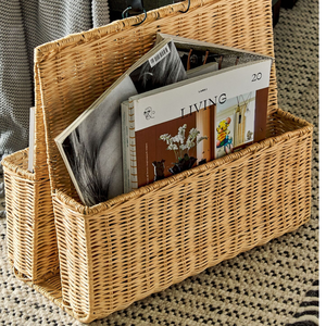 Vente chaude bon choix porte-revues de journal en rotin naturel avec poignée décor de bureau pour le bureau à domicile en gros du Vietnam - Product Image 5