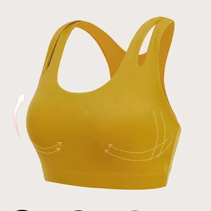 Soutien-gorge de sport de yoga respirant sans couture à maintien élevé léger pour femmes avec logo personnalisé sur le devant, écologique - Product Image 6