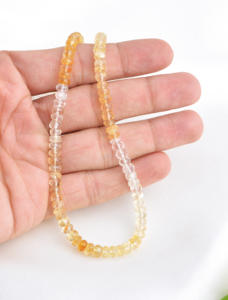 Perles facettées en citrine dégradée, 1 brin, pierre précieuse naturelle pour la fabrication de bijoux fins - Product Image 5