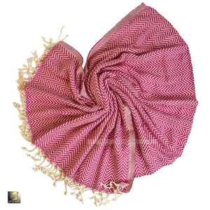 Serviette de plage en coton bio d'été chic Design rayé turc surdimensionné Texture douce Séchage rapide Finition gland prête à la mode - Product Image 3