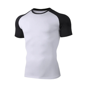 High Quality <b>Compression</b> Gym <b>Shirt</b> Men Short Sleeve Tight Fit Sports Fitness Training Workout Quick Dry Athletic T <b>Shirt</b> - Product Image 3