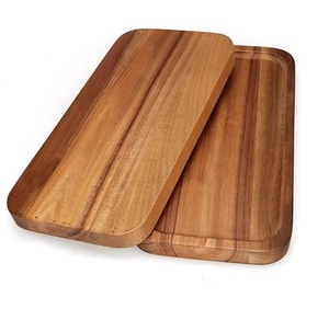 Bandeja de madera para servir con asas Bandejas decorativas para servir Plato para el desayuno - Product Image 1