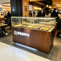 Vitrina Refrigerada y Congeladora Combinada de Acero Inoxidable de 1.8m, Vitrina Superior Refrigerada y Inferior Congelada para Supermercados y Panaderías