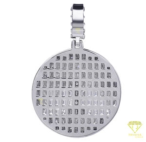 Hip Hop religioso Moissanite colgante declaración joyería Bagette corte colgante rodio plateado cristiano joyería regalo - Product Image 5