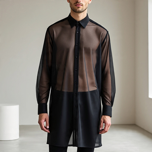 Camiseta de manga corta de malla transparente para hombre, ropa interior de Fitness, ropa de entrenamiento delgada, camisetas transparentes de malla para hombre - Product Image 4