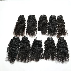 Doble trama Remy sin procesar 100% un donante vietnamita venta al por mayor cutícula cruda humana alineada Virgen Color negro cabello rizado Natural - Product Image 3