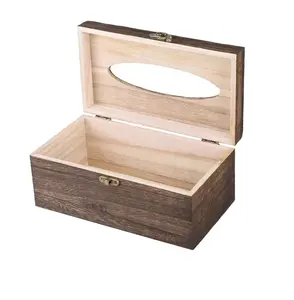 나무 손잡이가있는 도매 냅킨 홀더 공급 업체 나무 티슈 박스 홀더 저렴한 비용으로 주방/욕실 티슈 박스