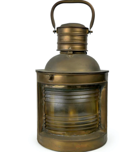 <b>Large</b> Mast Lantern Old Marine Lamp with Fresnel Lens - Collectible Lantern Handmade Stand High Quality Lamp - Product Image 1