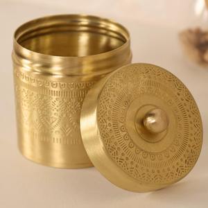 Contenedor de almacenamiento de latón macizo de primera calidad, caja decorativa hermética, acabado antiguo para el hogar, cocina, oficina, disponible a granel - Product Image 1