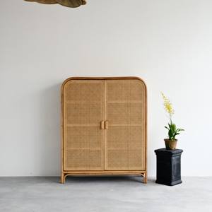 El precio más barato al por mayor, armario de ratán, muebles interiores para sala de estar, armarios de 2 puertas hechos a mano naturales - Product Image 3