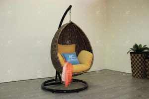 Chaise balançoire hamac en jacinthe d'eau naturelle au design étonnant, ensemble canapé-lit pour intérieur hôtel villa appartement meubles - Product Image 4