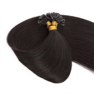 Extensions de cheveux I-Tip à la kératine 8 pouces brun nuit # Cheveux humains russes Remy 1c Super Double Drawn - Product Image 1