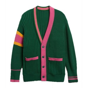 Añade tus logotipos bordados universitarios en suéteres tipo cárdigan con cuello en V, con colores personalizados en lana y acrílico, unisex, transpirable, para otoño. - Product Image 1