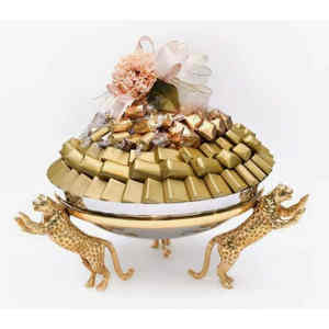 Bol décoratif moderne en laiton doré, luxueux, fait à la main, sans BPA, centre de table pour fête, décoration de table à manger, décoration de la maison - Product Image 4