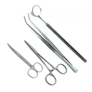 Ensemble de 4 instruments dentaires en acier inoxydable de qualité supérieure Configuration du plateau de retrait de suture manuelle - Product Image 3