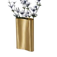 Décoration de maison moderne de style côtier, grand vase à fleurs en fer fini or, décoration de table de mariage, centre de table