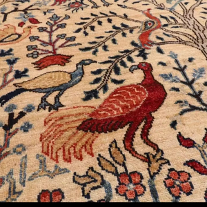 Tapis noué à la main de paon tribal de haute qualité 5x7 pour la maison hôtels salon hôtels et restaurants tapis brodé - Product Image 3