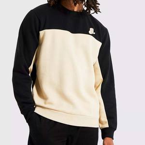 Sudadera pulóver de gran tamaño con cuello redondo y bloque de Color para hombre de otoño-100% algodón tejido transpirable Casual estilo Vintage - Product Image 1