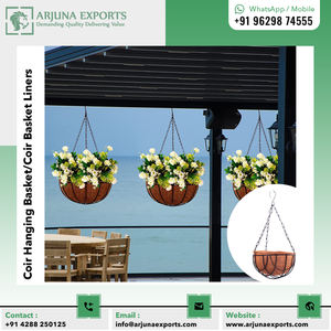 Cesta colgante de fibra de Coco 100%, maceta colgante redonda de fibra de Coco, delineador para Patio y jardín - Product Image 3