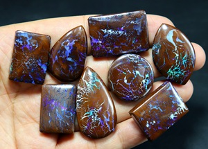 Cabujón de ópalo de roca Natural australiano corte mixto Chocolate marrón púrpura Kororoit piedras preciosas 22-33MM 20-50 quilates de alta calidad - Product Image 3