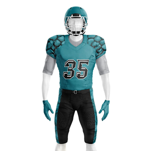Ensemble d'uniformes de football américain personnalisés de haute qualité, respirants, 100% polyester, grande taille pour adultes, manches courtes, jersey à séchage rapide - Product Image 4