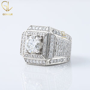 Anillo HipHop, joyería fina, nuevo diseño de moda, anillo de compromiso de diseño cuadrado de diamante Natural para hombres - Product Image 6