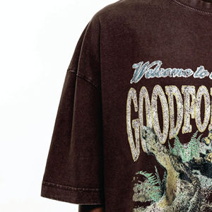 Venta al por mayor de moda Vintage lavado camiseta personalizada gráfica Streetwear hombres de gran tamaño de alta calidad Camiseta de algodón - Product Image 5