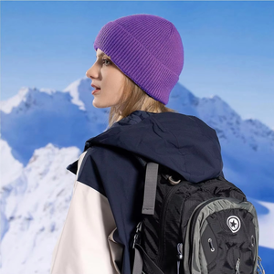 Nuevo diseño hecho a medida OEM Beanie mezcla acrílica Slouchy Cuff etiqueta tejida Unisex bordado personalizado Logo gorro de alta calidad - Product Image 4