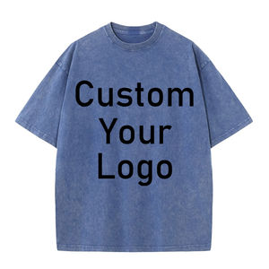 Vente en gros T-shirt ample personnalisé à épaules tombantes pour hommes Street 100% coton Oversize délavé à l'acide Vintage pour hommes - Product Image 3