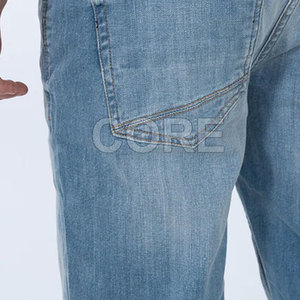 Haute qualité hommes Jeans pantalon nouveau Design grand ajustement léger toile taille moyenne Style décontracté stocké aspect lavé - Product Image 6