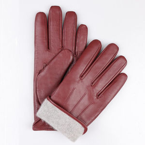 Gants de mode en cuir de couleur unie produit respirant à haute couture gants de mode en cuir au toucher ultra doux pour hommes OEM - Product Image 2