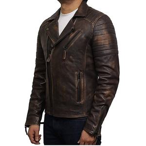 แจ็คเก็ตหนังแท้สำหรับผู้ชาย สไตล์มอเตอร์ไซค์ ผ้าคุณภาพสูง ดีไซน์หลากหลายรูปแบบ-SFS-LJ-1001 - Product Image 2