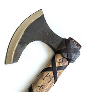 Hacha Vikinga Hecha a Mano de Acero con Alto Contenido de Carbono, Mango de Madera Natural, Funda de Cuero, Multiusos para Supervivencia al Aire Libre y Camping - Product Image 6